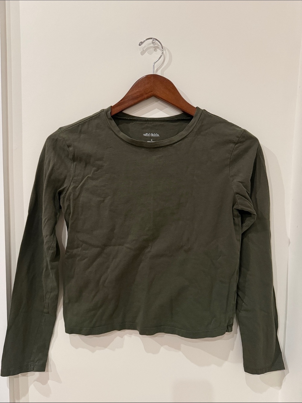 wild fable Olive Green Long-Sleeve Crewneck Tee